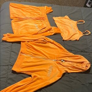 Rue21 Vibrant Orange Velour Set